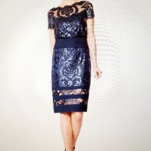 Tadashi cocktail dress, dark blue sz 14